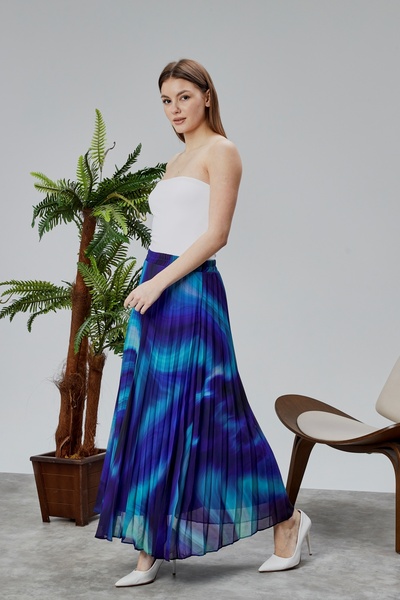 sehatex επένδυση πιέτες σιφόν με ελαστική φούστα μέσης