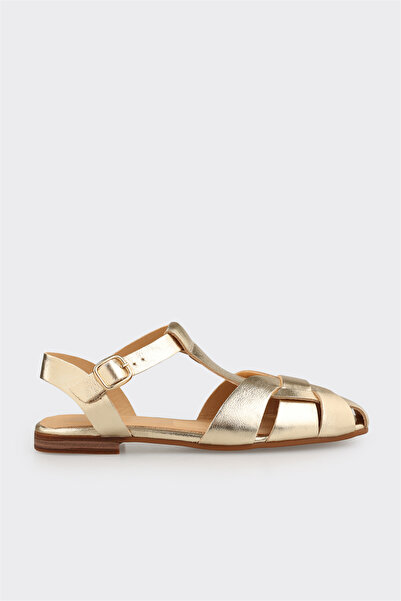 Elle Shoes Gold Deri Kadın Günlük Ayakkabı