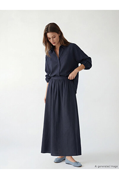 LC Waikiki YK PLUS Φούστα μουσελίνας με ελαστική μέση και φαρδιά γραμμή