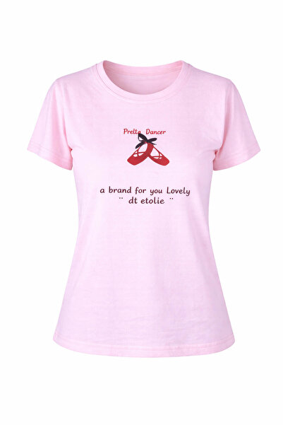 trender Tricou Pretty Dancer cu decolteu rotund roz pentru femei 26YDT1000005