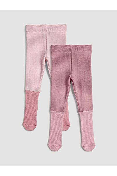 LC Waikiki LCW baby Kız Bebek Çoraplı Tayt Pantolon 2'li