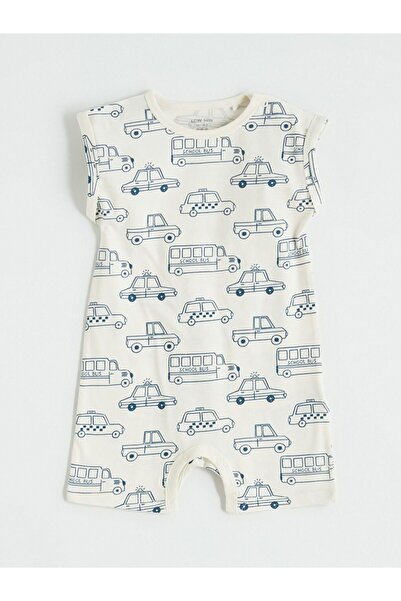 LC Waikiki Lcw Baby Crew Neck Car Patterned Baby Boy Jumpsuit