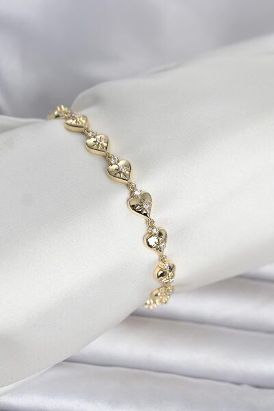 callerrons accessories سوار نسائي من النحاس بلون ذهبي مزين بقلب ونجمة قطبية -...