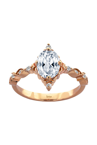Sirius Pırlanta Pırlanta ve Oval Beyaz Topaz Pri Helione Yüzük 0647R0109