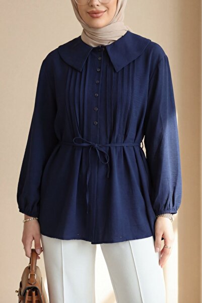 Modamorfo Πουκάμισο με λαιμόκοψη μωρού, λεπτομέρεια διπλώματος μπροστά, ελαστ...