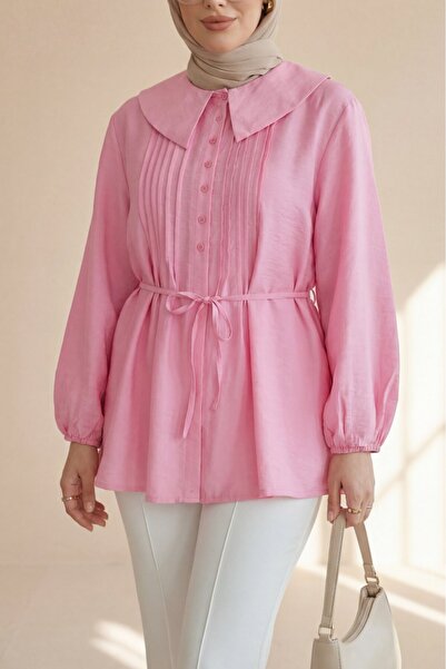 Modamorfo Πουκάμισο Bebe Yaka με λεπτομέρεια διπλώματος στο μπροστινό μέρος κ...
