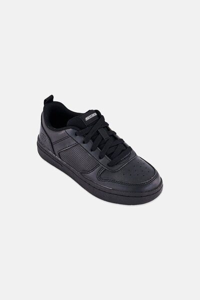 SKECHERS Kids Boy Genzo Lace Up Outdoor Shoes, Black
