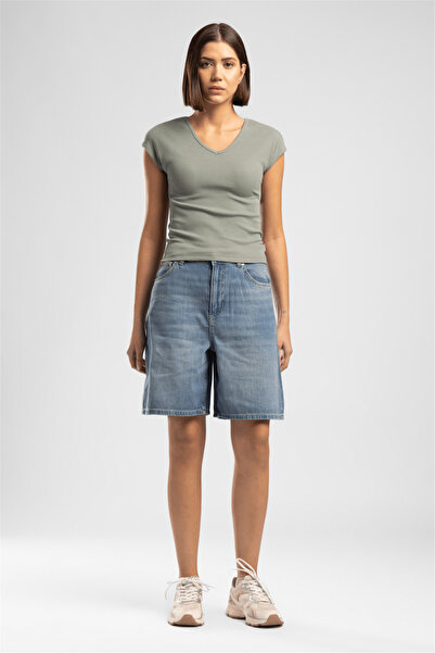 Lee Cooper Γυναικείο τζιν σορτς Oma μπλε