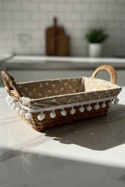 JASPER JPR-9147 Dikdörtgen Örtülü Ekmek Sepeti - Hasır Örgü Ekmeklik