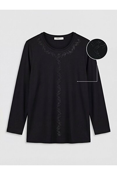 LC Waikiki Lcw Grace Crew Neck Rhinestone Women's T-Shirt