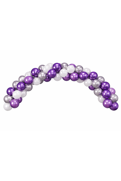 Gemar Chrome Balloons 5 Inch in Purple, Gray, White, Colors 30 Pieces.