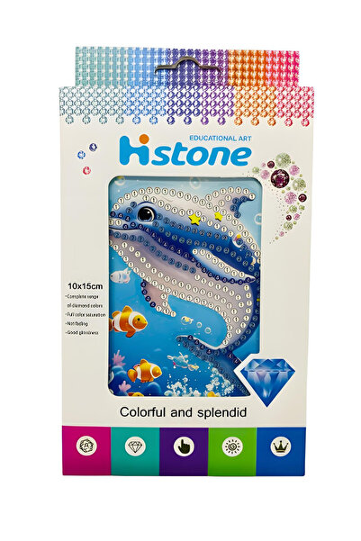 eseoffice 5D Adhesive Beads Tapestry Mosaic Painting Board 10*15 cm Dolphin