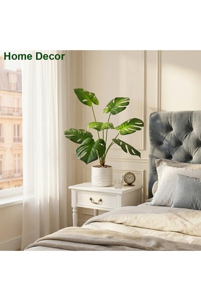 MirageBotanics 60cm Artificial Monstera Trees Faux Plant with White Pot Pot for Indoor Office Garden Home Decor