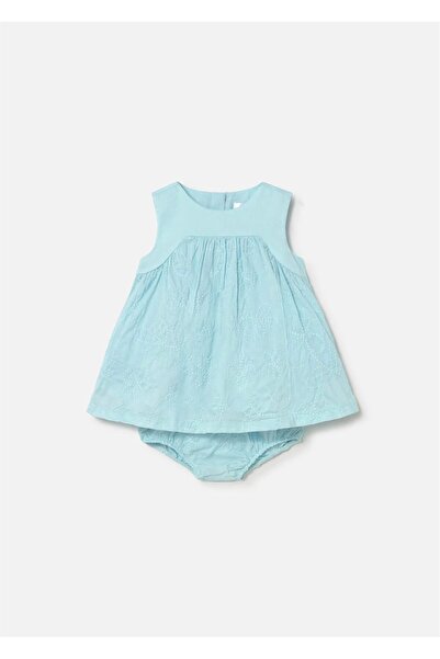 MAYORAL Baby Girl Embroidered Dress Panties Set Blue 1813