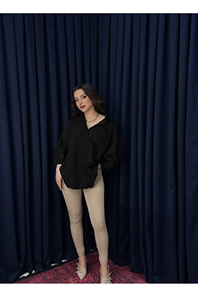 Neva Wear Λάρα // Υπερμεγέθη ριγέ διαφανές τουνίκ πουκάμισο