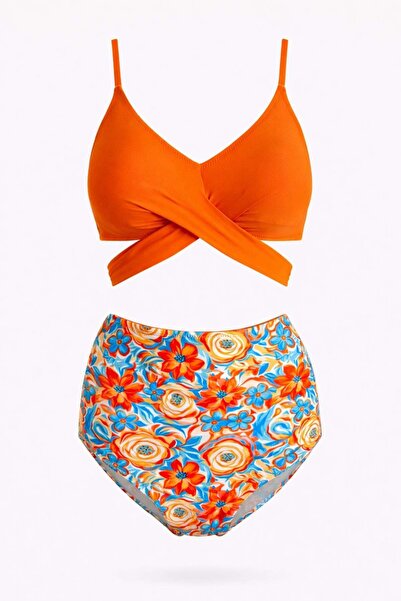 SAILOR moda Σετ μπικίνι με ψηλόμεσο σταυρό με κορδόνια