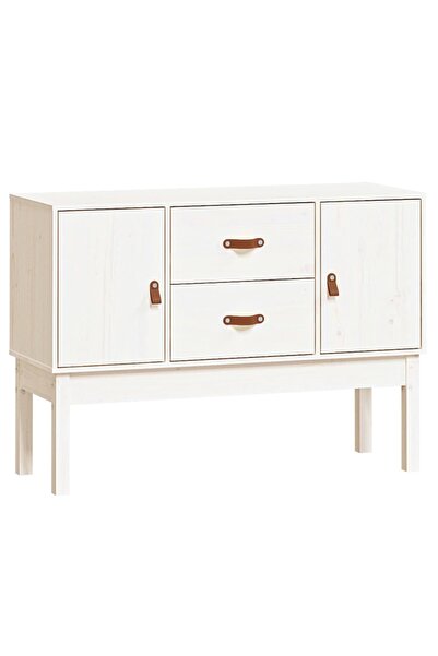 vidaxl Συρταριέρα Λευκή 110x40x78 εκ. από Μασίφ Ξύλο Πεύκου