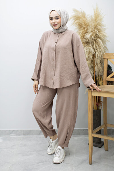 Tesettür Dünyası Υπερμεγέθη Σετ Δύο Τεμαχίων TSD260190 Βιζόν