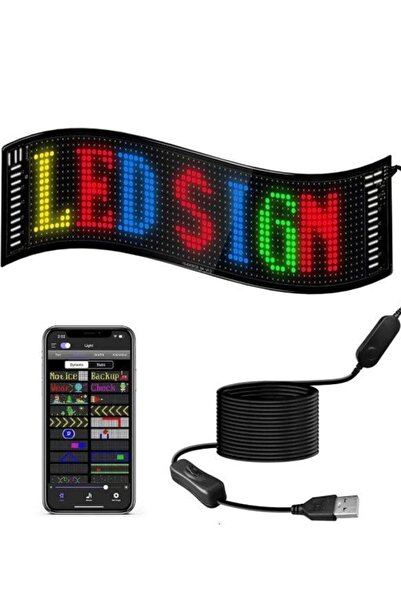 Sepetink لوحة مصفوفة LED RGB مقاس 60 سم 16x96 بكسل تدعم اللافتات المتحركة وال...