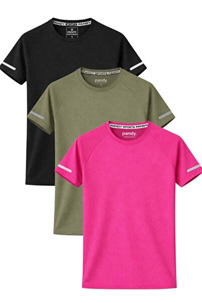 pandy 3-Pack Quick Dry Multi-Color Athletic Technical Women's Sports T-Shirts