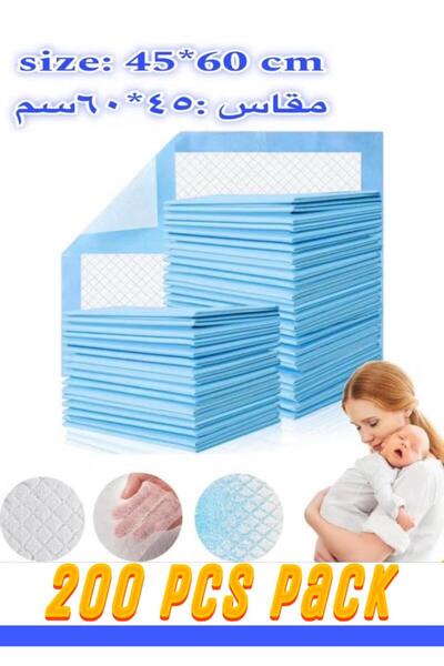 Timoo 200 قطعة من وسادات تغيير حفاضات الأطفال المتوسطة الحجم 45×60 سم، وسادة ...