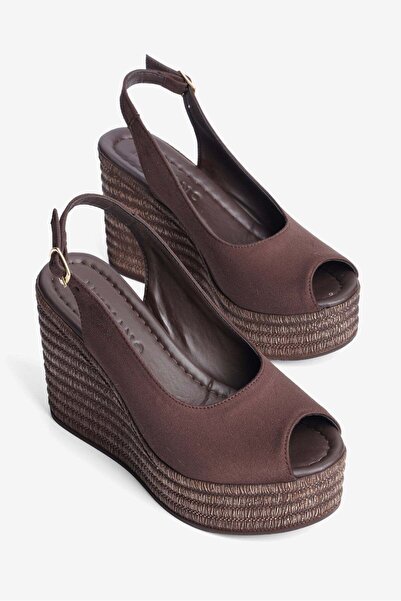 Mubiano Γυναικεία σουέτ σανδάλια με τακούνι Karina Brown