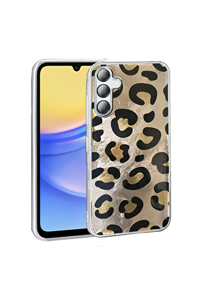 UnDePlus Samsung Galaxy A36 Kılıf Leopar Kurdele Ekose Desenli Mep Kapak