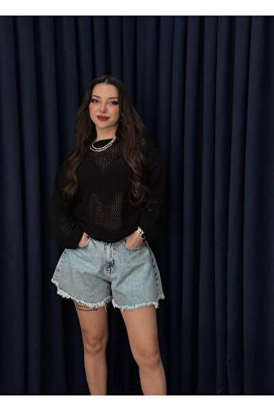 Neva Wear Καλοκαιρινό πλεκτό πουλόβερ με διάτρητο σχέδιο φλοράλ μπακλαβά