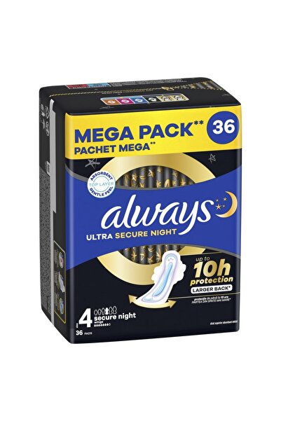 Always Σερβιέτες, Always, Εξαιρετικά Ασφαλείς Νύχτας, Συσκευασία 36 Τεμαχίων