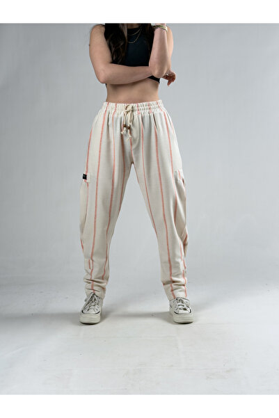 COCOPELLI Πορτοκαλί Ριγέ Γυναικείο Παντελόνι Hazer COC3154