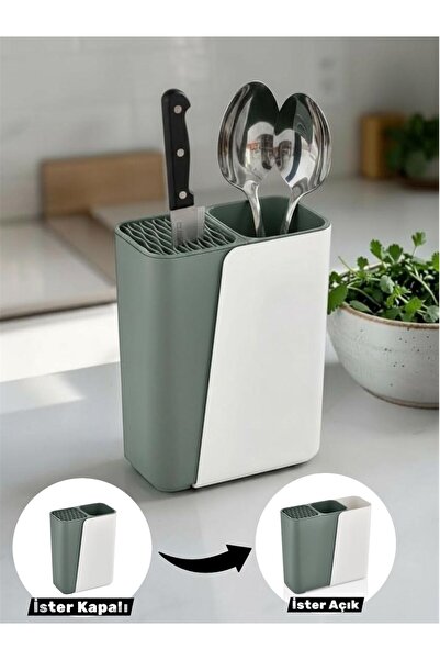 Bayev Πράσινη επεκτεινόμενη βάση για κουτάλια και μαχαίρια, επεκτάσιμη θήκη ο...