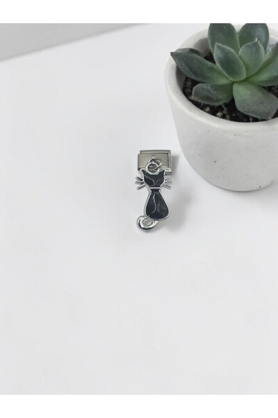 ahsenaksesuar2025 Select & Combine) Buy 3 Get 2 Black Cat Italian Bracelet Compatible Charms 316L