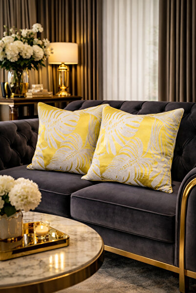 perdra Διακοσμητικό Μαξιλάρι με Γέμιση, Κομψό Σχέδιο Φύλλων – Μοντέρνο Μαξιλά...