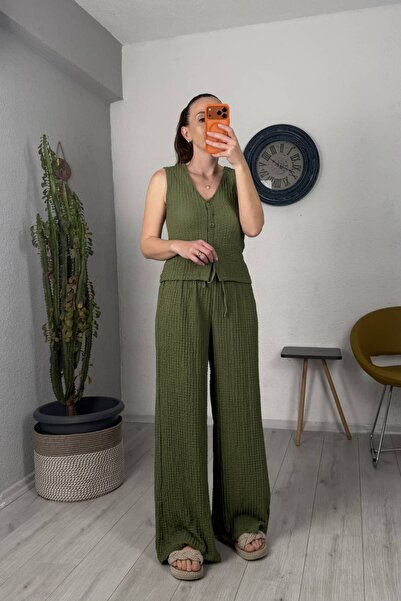 lady special Σετ Παντελόνι και Γιλέκο από Ύφασμα Babıl