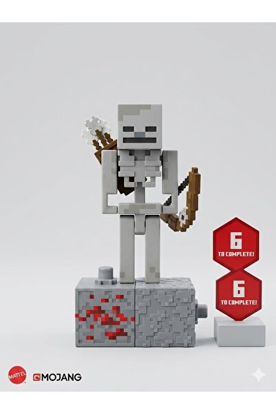 Minecraft Mojang Minecraft Skeleton (İskelet) 3D Figür - Yay Aksesuarlı ve Ha...