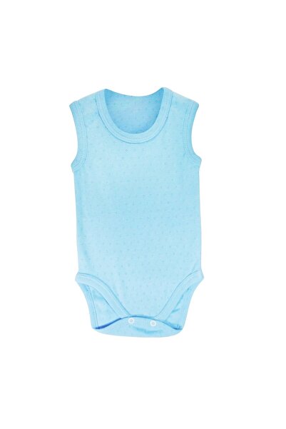 Kız Çocuk Jakarlı Askılı Badi (Body) - Mavi 12-18 Ay Bebek Body