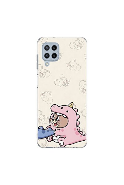 PPKin Samsung Galaxy M32 Uyumlu Couple 5/2 Tasarımlı Şeffaf Kılıf