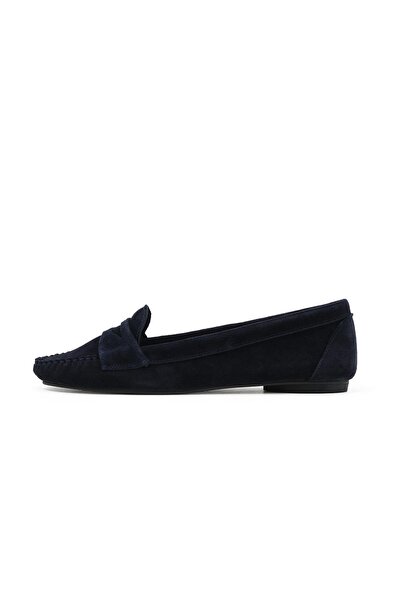 Mio Gusto Γυναικεία Loafer Παπούτσια Capri Γνήσια Suede σε Σκούρο Μπλε Χρώμα