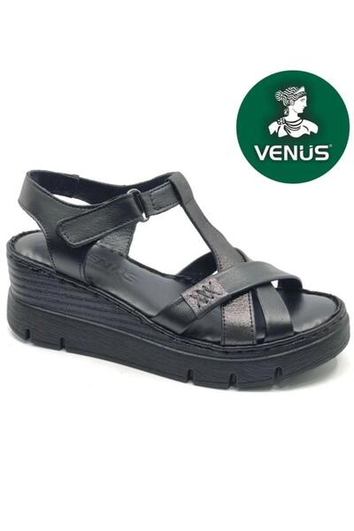 Venüs 26340200 Γυναικεία πέδιλα καθημερινά με σφήνα σόλα από γνήσιο δέρμα