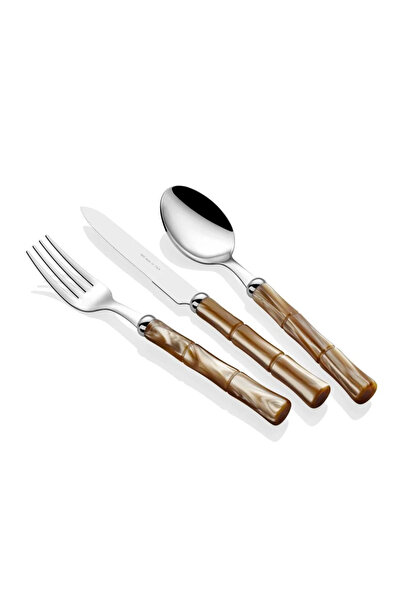 RİVADOSSİ SANDRO Rivadossi Bamboo Champagne 75 Piece Cutlery Set
