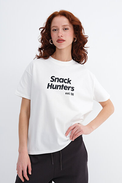 Addax Τυπωμένο χοντρό μπλουζάκι P10705