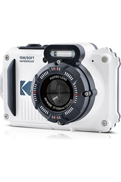 Canon Kodak Pixpro WPZ2/4x Yakınlaştırma Su Altı Fotoğraf Makinesi-Beyaz