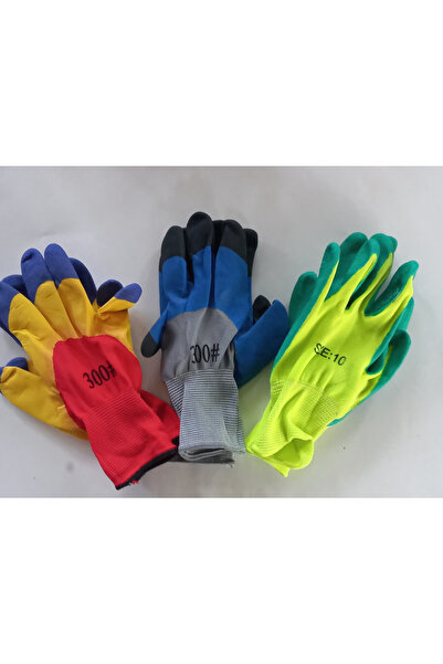mane manen Set of 3 pairs of work gloves, different colors and sizes
