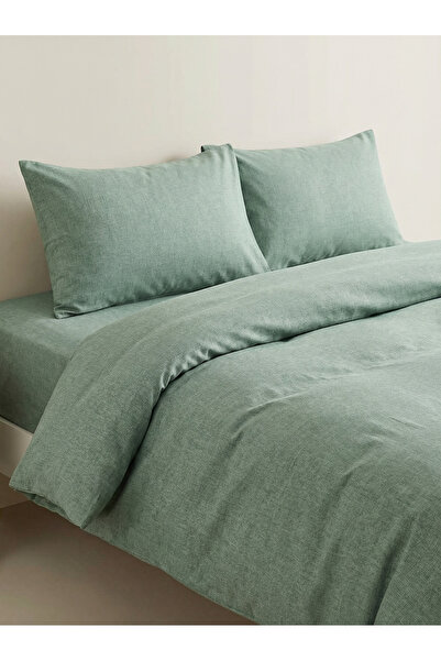 Sofline Cotton Double Duvet Cover Set, Solid Color Duvet Cover Set (Fitted Sh...