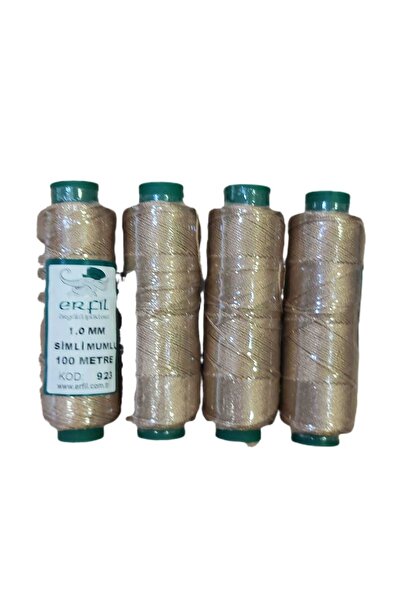 ERFİL İPLİK Erfil Bronz Simli Mumlu İp, Kod: 923, 1 mm, 100 Metre