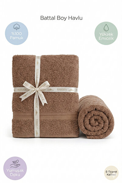 BEYAZLALE Set de 2 prosoape de baie supradimensionate - 100% bumbac 90x170 cm...