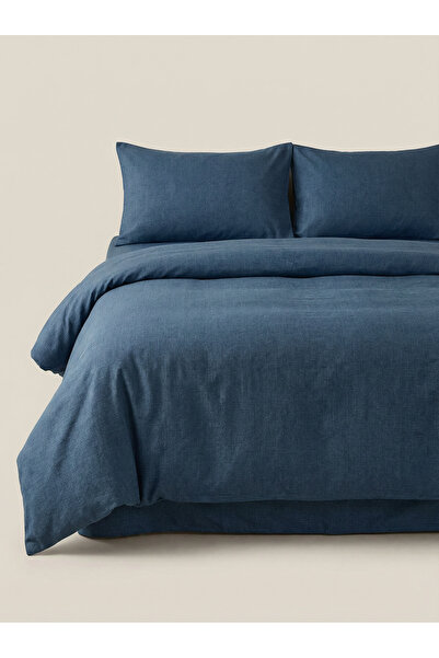 Sofline Cotton Double Duvet Cover Set, Solid Color Duvet Cover Set (Fitted Sh...