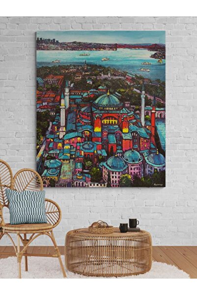 Simurg Sanatevi Haliç'te Ayasofya Cami Yağlı Boya Tablosu