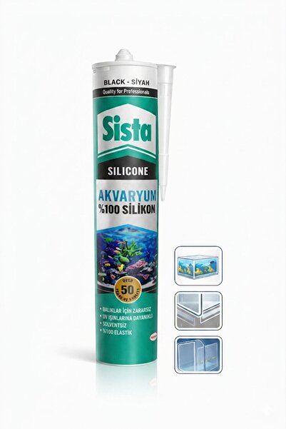 Sista SİYAH %100 AKVARYUM SİLİKONU 280 ML