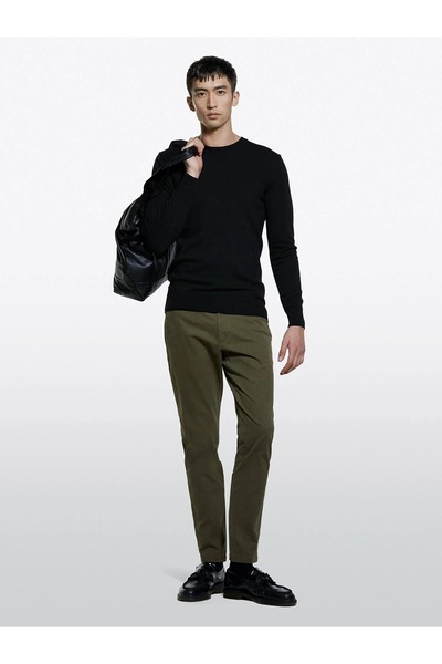 Sisley Men's Slim Fit Vintage Effect Chino Pants 325A4Dm6Sf02Y-Sis35A